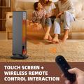 XY-801 Portable Ceramic Electric Heater 2200W with Remote Control - Black