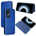 Xiaomi 12T/12T Pro Flip Case - Carbon Fiber - Blue