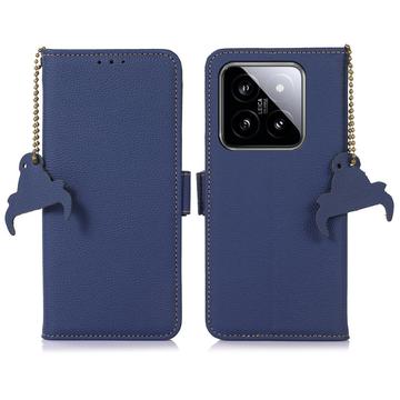 Xiaomi 14 Pro Wallet Leather Case with RFID - Blue