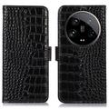Xiaomi 14 Ultra Crocodile Series Wallet Leather Case with RFID - Black