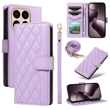 Xiaomi 15T Luxury Quilted Wallet Case - Purple