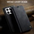 Xiaomi 17 Caseme 033 Calf Texture Wallet Case with RFID Blocking - Black