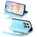 Xiaomi 17 Cute Cat Wallet Case with Card Holder, Zipper Pocket & Wrist Strap
