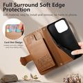 Xiaomi 17 Cute Cat Wallet Case with Card Holder, Zipper Pocket & Wrist Strap - Brown