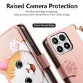 Xiaomi 17 Cute Cat Wallet Case with Card Holder, Zipper Pocket & Wrist Strap - Pink