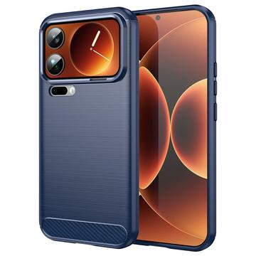 Xiaomi 17 Pro Max Brushed TPU Case - Carbon Fiber - Blue