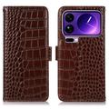 Xiaomi 17 Pro Max Crocodile Series Wallet Leather Case with RFID - Brown