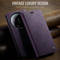 Xiaomi 17 Ultra Caseme 033 Calf Texture Wallet Case with RFID Blocking - Purple