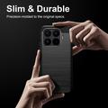 Xiaomi 17T Brushed TPU Case - Carbon Fiber - Black