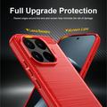 Xiaomi 17T Brushed TPU Case - Carbon Fiber - Red