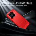 Xiaomi 17T Brushed TPU Case - Carbon Fiber - Red