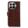 Xiaomi 17T Crocodile Series Wallet Leather Case with RFID - Brown