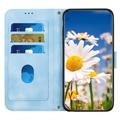 Xiaomi 17T Floral Wallet Case with Card Slots - Baby Blue
