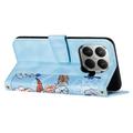 Xiaomi 17T Floral Wallet Case with Card Slots - Baby Blue