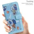 Xiaomi 17T Floral Wallet Case with Card Slots - Baby Blue