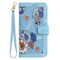 Xiaomi 17T Floral Wallet Case with Card Slots - Baby Blue