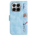 Xiaomi 17T Floral Wallet Case with Card Slots - Baby Blue