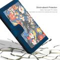 Xiaomi 17T Floral Wallet Case with Card Slots - Dark Blue