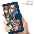 Xiaomi 17T Floral Wallet Case with Card Slots - Dark Blue