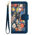 Xiaomi 17T Floral Wallet Case with Card Slots - Dark Blue