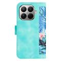 Xiaomi 17T Floral Wallet Case with Card Slots - Green