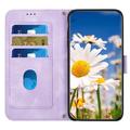 Xiaomi 17T Floral Wallet Case with Card Slots - Light Purple