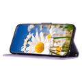 Xiaomi 17T Floral Wallet Case with Card Slots - Light Purple