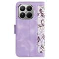 Xiaomi 17T Floral Wallet Case with Card Slots - Light Purple
