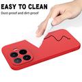 Xiaomi 17T Liquid Silicone Case with Hand Strap - Red