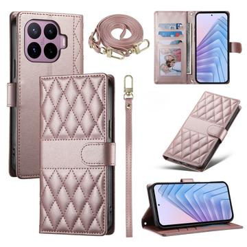 Xiaomi 17T Luxury Quilted Wallet Case - Rose Gold