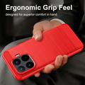 Xiaomi 17T Pro Brushed TPU Case - Carbon Fiber - Red