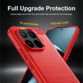 Xiaomi 17T Pro Brushed TPU Case - Carbon Fiber - Red