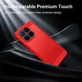 Xiaomi 17T Pro Brushed TPU Case - Carbon Fiber - Red