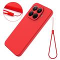 Xiaomi 17T Pro Liquid Silicone Case with Hand Strap - Red