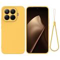 Xiaomi 17T Pro Liquid Silicone Case with Hand Strap - Yellow