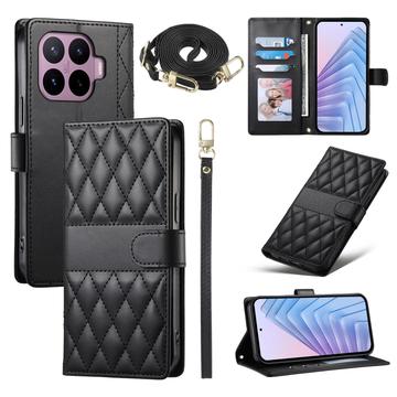 Xiaomi 17T Pro Luxury Quilted Wallet Case - Black