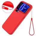 Xiaomi 18 Pro Liquid Silicone Case with Hand Strap - Red