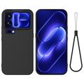 Xiaomi 18 Pro Max Liquid Silicone Case with Hand Strap - Black