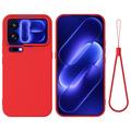 Xiaomi 18 Pro Max Liquid Silicone Case with Hand Strap - Red