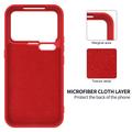 Xiaomi 18 Pro Max Liquid Silicone Case with Hand Strap - Red