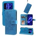 Xiaomi 18 Pro Max Mandala Wallet Case with Wrist Strap - Blue