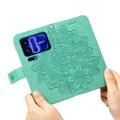Xiaomi 18 Pro Max Mandala Wallet Case with Wrist Strap - Mint Green