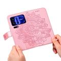Xiaomi 18 Pro Max Mandala Wallet Case with Wrist Strap - Pink