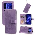 Xiaomi 18 Pro Max Mandala Wallet Case with Wrist Strap - Purple
