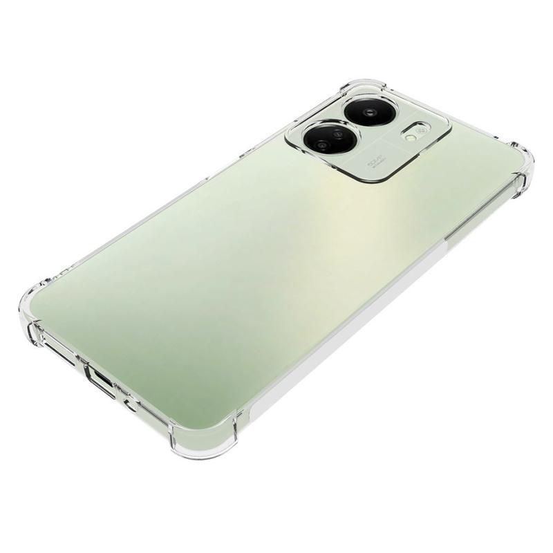 Cover Per Xiaomi Poco C65/Redmi 13C 4G Con 2 Vetri Temperati - Custodia Robusta In Silicone Nero, Texture Carbonio