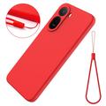 Xiaomi Poco C81 Pro Liquid Silicone Case with Hand Strap - Red