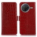 Xiaomi Poco F7 Pro Crocodile Series Wallet Leather Case with RFID - Red