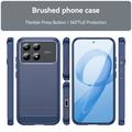 Xiaomi Poco F9 Pro Brushed TPU Case - Carbon Fiber - Blue