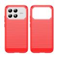 Xiaomi Poco F9 Pro Brushed TPU Case - Carbon Fiber - Red