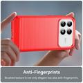 Xiaomi Poco F9 Pro Brushed TPU Case - Carbon Fiber - Red